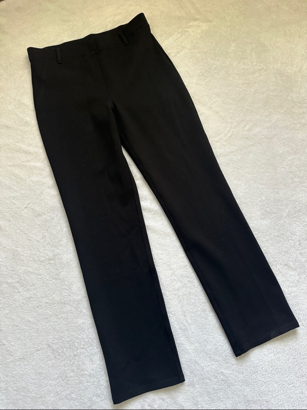 Quince Women M Black Stretch‎ Waist Straight Leg Pants Quiet Luxury Minimalist